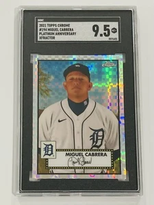 2021 Topps Chrome Platnium Anniversary Miguel Cabrera SGC 9.5 Mint+Xfractor - Picture 1 of 2