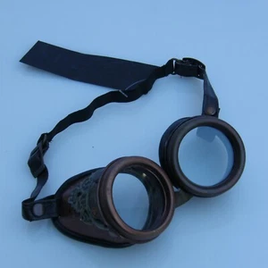 RAVEN S.D.L. STEAMPUNK GOGGLES COPPER COLORED ORNATE FRAME - CLEAR LENSES NEW - Foto 1 di 3