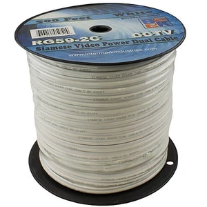 500' Ft RG59 CCTV Siamese Power Video Security Camera Cable Bulk  White - Picture 1 of 1