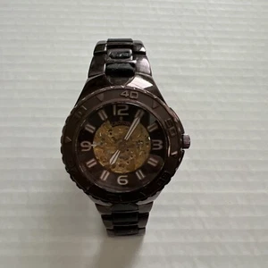 Croton Model CA301140 Skeleton Super C Gold Automatik Uhr funktioniert braucht Band - Bild 1 von 3