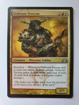 MTG Magic The Gathering Card Ordruun Veteran Creature Minotaur Soldier Red White - Image 1 of 2