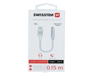Braided Headphone Adapter for Apple iPhone 16 / Samsung Galaxy S24 By Swissten - Picture 1 of 3