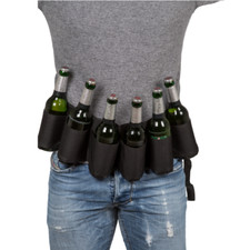 Biergürtel Flaschenhalter für 6 Flaschen /Dosen Flaschenöffner Bier Gürtel 124cm