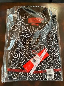 NEW! ELIE BALLEH ITALIAN SHIRT, BLACK/WHITE, 16-16.5 LARGE, SLIM FIT, $149 TAG - Picture 1 of 5