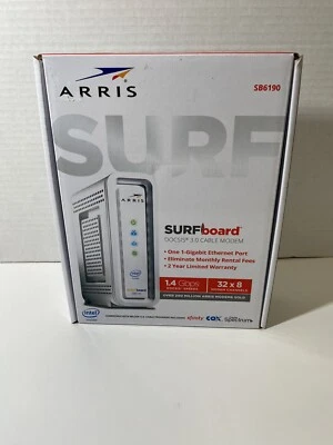 ARRIS Surfboard SB6190 - 32x8 Docsis 3.0 Cable Modem - White - Image 1 of 4