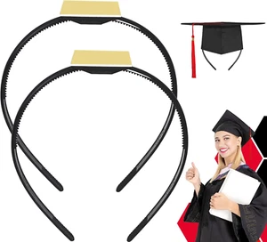 2 Pack Graduation Cap Headband, Grad Cap Headband Insert for Curly Hair and O... - Picture 1 of 12