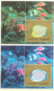 RRR G71 Perforation Error - Marine fauna - 2 Sheets Arab 1973 - Picture 1 of 1
