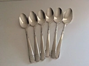 6 cucchiaini Rogers Oneida Brookwood Banbury placcato argento - Foto 1 di 3