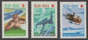 Finland 1966 Red Cross Rescue, Helicopter, Diver (full set 3) MNH - Picture 1 of 1
