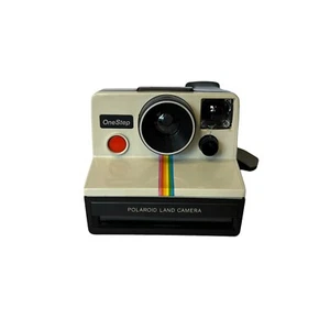 Vintage Polaroid SX-70 OneStep White Rainbow Stripe Instant Camera - UNTESTED - Picture 1 of 6
