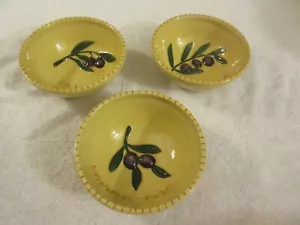 Williams-Sonoma OLIO D'OLIVA 5"" gelbe Olivenöl Tauchschalen 3er Set - Bild 1 von 4