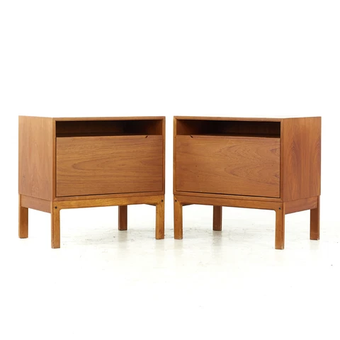Arne Wahl Iversen Mid Century Teak Nightstands - Pair Cover