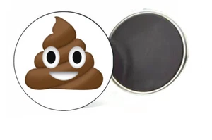 MAGNET 37MM badge émoji caca smiley idée cadeau personnalisé humour émoticône - Picture 1 of 2
