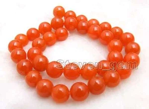 OFFERTA filo perline sfuse giada naturale rotonda rossa Cina grande 10 mm 15'' -los690 - Foto 1 di 2
