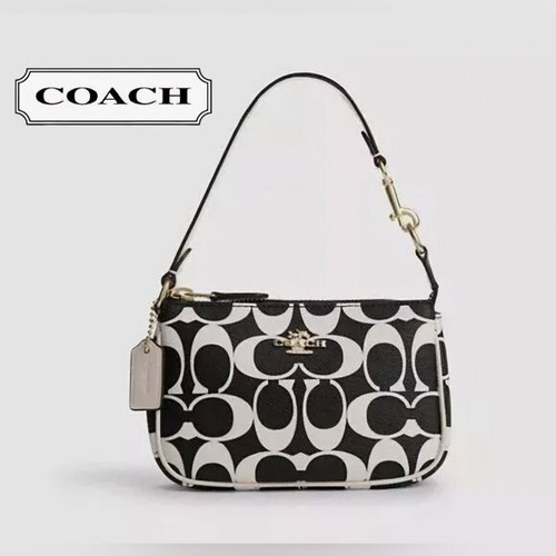 COACH Nolita 19 in tela Coach C firmata bianco e nero multi nuovo con etichette!