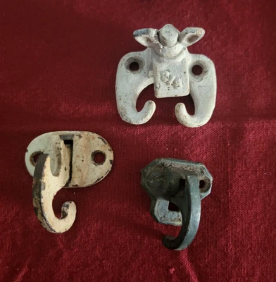 Lote de 3 Persiana Ventana Perros Cierre Hierro Fundido Salvamento Antiguo Foto 1 de 4