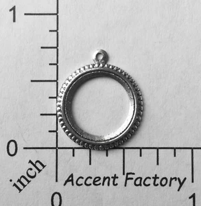 24974 4 Pc Matte Silver Oxidized Loop Dangle Angel Halo Jewelry Finding - Picture 1 of 4