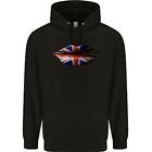 Union Jack Flag Lips the UK Great Britain Mens 80% Cotton Hoodie