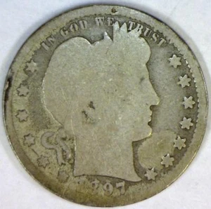 1897-S Barber Quarter; G - Picture 1 of 2