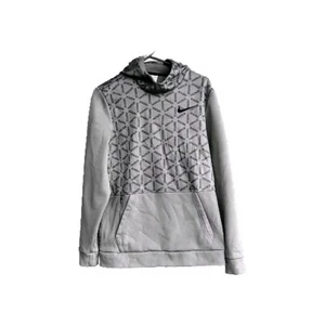 Men’s Nike Therma Fit Beige Hoodie Small Swoosh Men Sz Small EUC Missing Cord - Picture 1 of 11