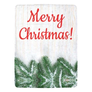 Manta "Feliz Navidad" | Decoración navideña | Fondo de madera rústica | 60" x 80" - Imagen 1 de 4