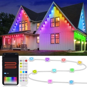 45M Permanent Outdoor Lights RGBIC Eaves LED Lights with Smart App/Remote Contro - Picture 1 of 7