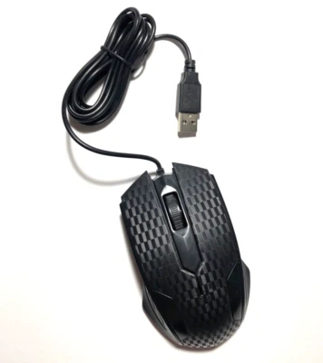 iMicro OPTICAL MOUSE Wired USB MO-159U Scroll Whell Black Carbon Fiber Design - Image 1 of 4