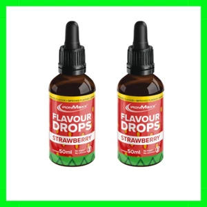 IronMaxx Flavour Drops - Erdbeere 2 x 50 ml | kalorienfrei & zuckerfrei - Bild 1 von 5