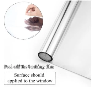 Sonnenschutz Sichtschutz Fensterfolie 35,4 Zoll*16,4 Fuß (90 cm*5m), silber - Bild 1 von 4