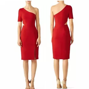 Jill Jill Stuart Cardinal Cutout Sheath Dress One Shoulder Red Size 6 NWT - Picture 1 of 9