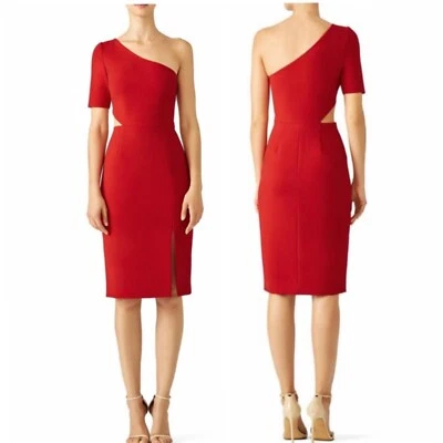Jill Jill Stuart Cardinal Cutout Sheath Dress One Shoulder Red Size 6 NWT - Image 1 of 4