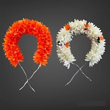 Artificial Jasmine Mogra Flower Hair Gajra Garland Juda White & Orange