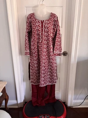 Pakistán Shalwar Kameez 3 Piezas Verde Floral Talla Única NUEVO Foto 1 de 4