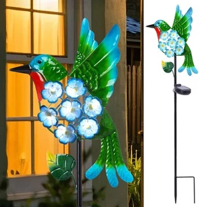 Solar Lights Outdoor Decorative Metal Solar Hummingbird Waterproof LED Metal ... - Picture 1 of 7
