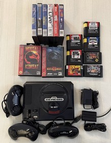 Original SEGA Genesis 1601 Lot: 1 Console, 3 Controllers, 15 Games READ