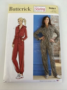 Butterick B6861 Misses Jumpsuit Sash & Belt Womans Uncut Pattern Stretch Knits - Picture 1 of 7