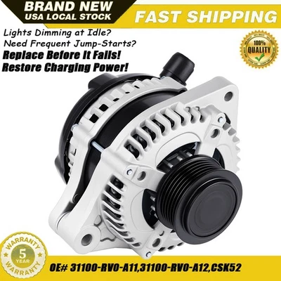 New Alternator For 2014-2017 Honda Odyssey 3.5L 130Amp 11775N 31100-RV0-A11 Foto 1 de 4