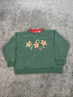 Sudadera Shenanigans Vintage Mujer Grande Pan de Jengibre Hombre Navidad Verde Años 90 Foto 1 de 4