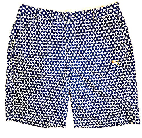 Puma Pantaloncini Golf Blu Bianco Stampa Geometrica TECH USP Dry Cell Uomo 34