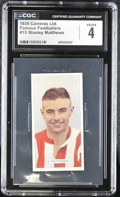 Stanley Matthews 1935 Carreras Famosos Futbolistas #15 CGC 4 HOF Foto 1 de 2
