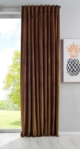 Verdunkelung Vorhang »Milano« Samt Schlaufenband Braun 1 Stück HxB 280x135 cm - Bild 1 von 7