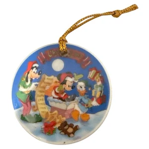DISNEY GROLIER COMPROBÁNDOLO DOS VECES MICKEY GOOFY DONALD DISCO ADORNO DE NAVIDAD - Imagen 1 de 2