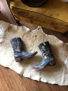 Stivali da cowboy Lucchese Diva grigio e verde acqua DV0001 da donna taglia - 8,5 B - Foto 1 di 21