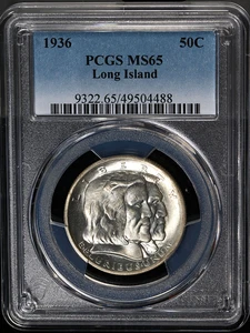 1936 Long Island Classic Commemorative Half Dollar 50C PCGS MS65 STUNNING! - Picture 1 of 4