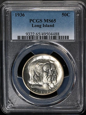 1936 Long Island Classic Commemorative Half Dollar 50C PCGS MS65 STUNNING! - Image 1 of 4