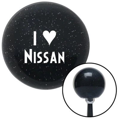 White I <3 for NISSAN Black Metal Flake Shift Knob w/ M16x1.5 Insert Shifter - Image 1 of 4