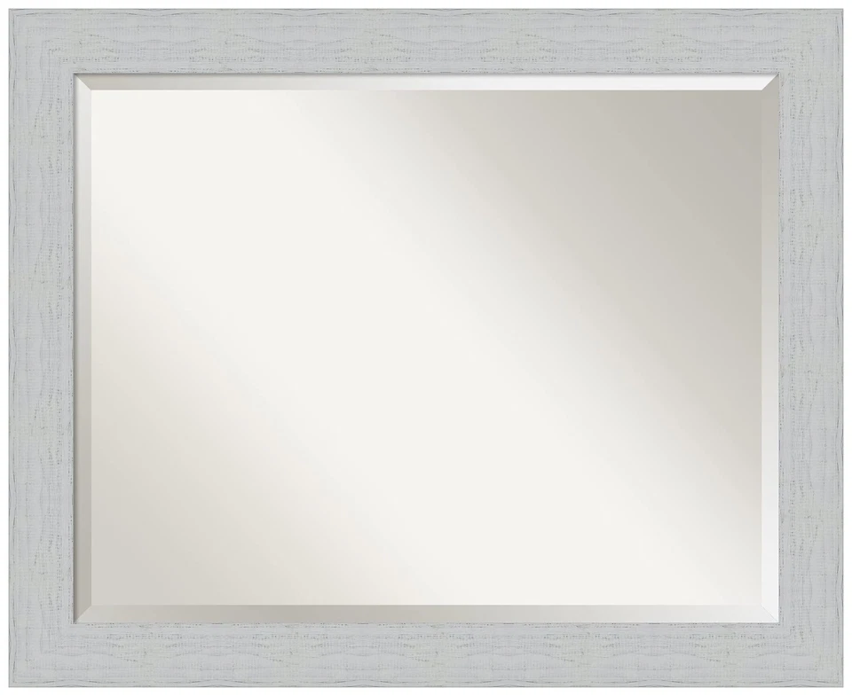 Espejo de baño blanco para lavabo, espejo de tocador rectangular blanco Shiplap 26x32... Foto 1 de 4