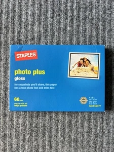 Zszywki Photo Plus papier błyszczący 4X6 60 arkuszy fabrycznie nowy zapieczętowany - Zdjęcie 1 z 2