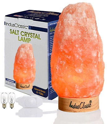 IndusClassic Himalayan Crystal Rock Salt Lamp Air Purifier dimmer Switch 4~7 lbs