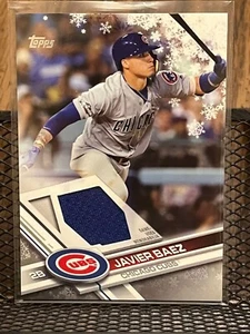 JAVIER BAEZ 2017 TOPPS WALMART HOLIDAY MEG RELIC CHICAGO CUBS WORN JERSEY PATCH! - Picture 1 of 2